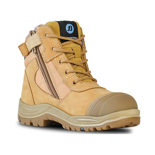 WORKWEAR, SAFETY & CORPORATE CLOTHING SPECIALISTS Dakota - Ladies Wheat Nubuck Zip / Lace Safety Boot