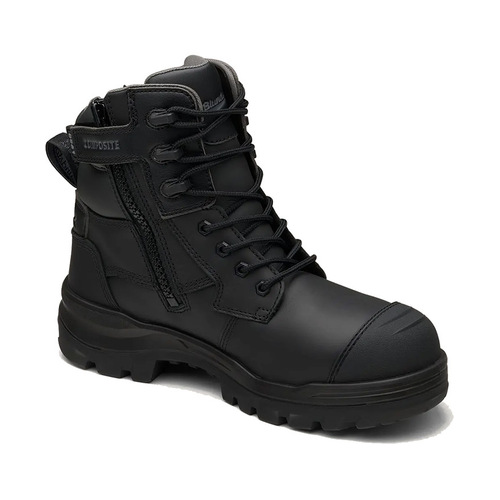 WORKWEAR, SAFETY & CORPORATE CLOTHING SPECIALISTS - 8561 - RotoFlex - Black water-resistant leather 150mm zip side safety boot