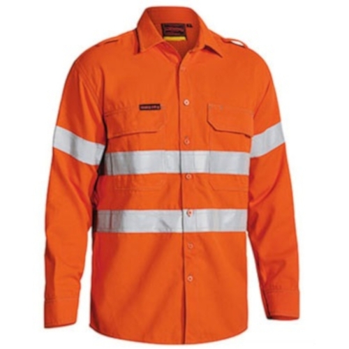 WORKWEAR, SAFETY & CORPORATE CLOTHING SPECIALISTS - Tencate Tecasafe® Plus 700 Taped Hi Vis Fr Vented Shirt - Long Sleeve - Orange