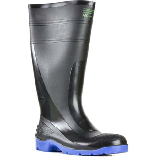 WORKWEAR, SAFETY & CORPORATE CLOTHING SPECIALISTS Utility Gumboots - Utility 400 - Black / Blue PVC 400mm Safety Toe & Midsole Gumboot