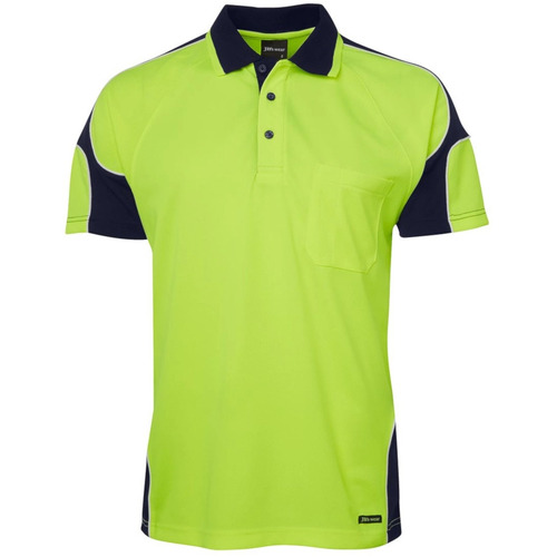 WORKWEAR, SAFETY & CORPORATE CLOTHING SPECIALISTS JB's HI VIS 4602.1 S/S ARM PANEL POLO 1