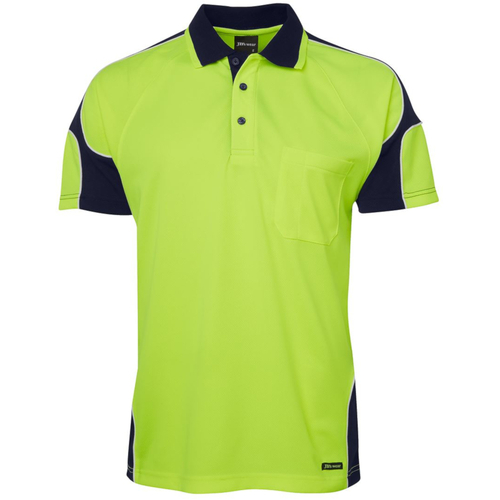 WORKWEAR, SAFETY & CORPORATE CLOTHING SPECIALISTS - JB's HI VIS 4602.1 S/S Arm Panel Polo