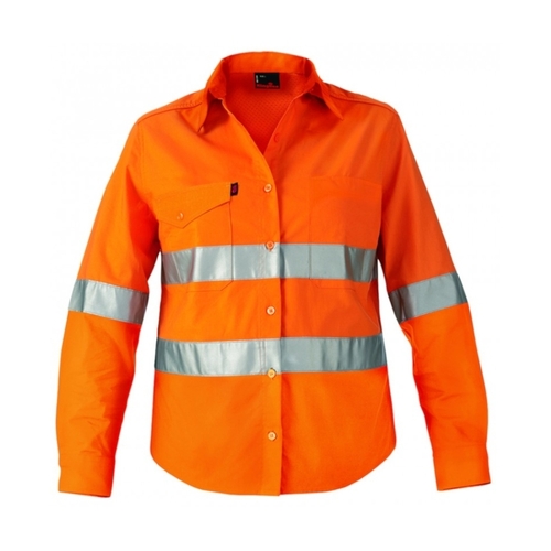 WORKWEAR, SAFETY & CORPORATE CLOTHING SPECIALISTS - Workcool - Workcool 2 Women's Reflective Shirt L/S 'Hoop' Pattern