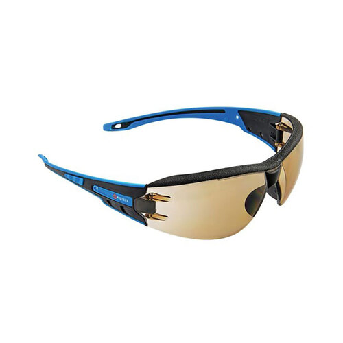 WORKWEAR, SAFETY & CORPORATE CLOTHING SPECIALISTS - Proteus 1 Safety Glasses Light Brown Lens Integrated Brow Dust Guard