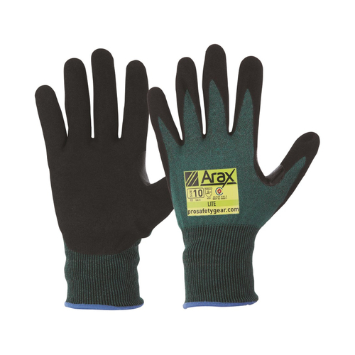 WORKWEAR, SAFETY & CORPORATE CLOTHING SPECIALISTS Arax Green Nitrile Sand Dip Palm Gloves