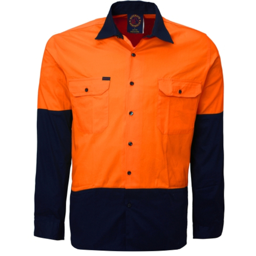 WORKWEAR, SAFETY & CORPORATE CLOTHING SPECIALISTS - 2 Tone Vented Light Weight Open Front S/S Shirt with 3M 8910 Reflective Tape