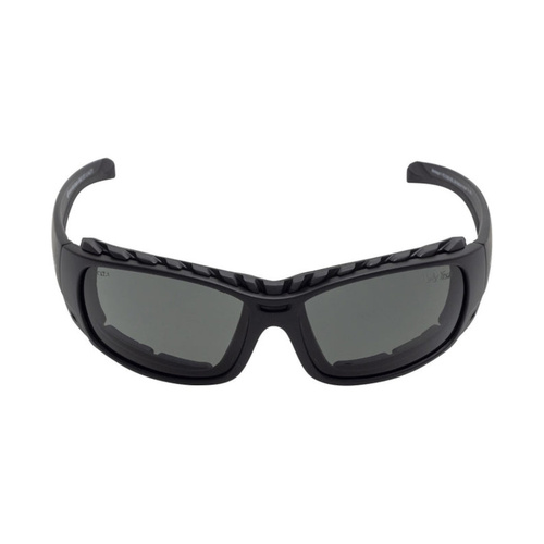WORKWEAR, SAFETY & CORPORATE CLOTHING SPECIALISTS ARMOUR RSP5066 MBL.SM - Matt Black Frame, Smoke Polarized Lens - Safety Polarized