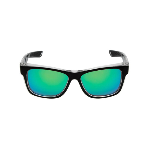 WORKWEAR, SAFETY & CORPORATE CLOTHING SPECIALISTS SPARKIE - Matt Black / Green Revo Safety Glasses
